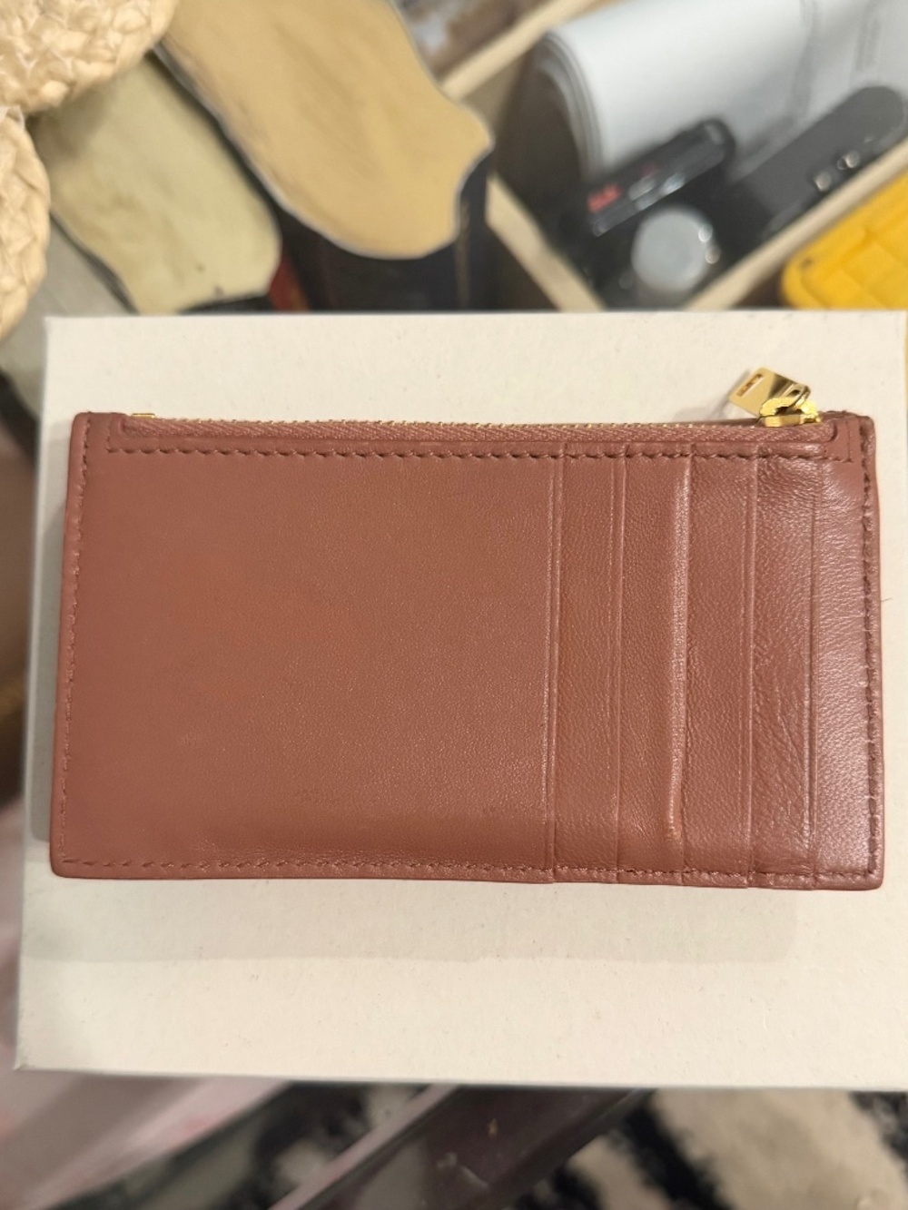 Saint Laurent YSL Flap Card Case Wallet in Barely Pink - Picture 3 of 10